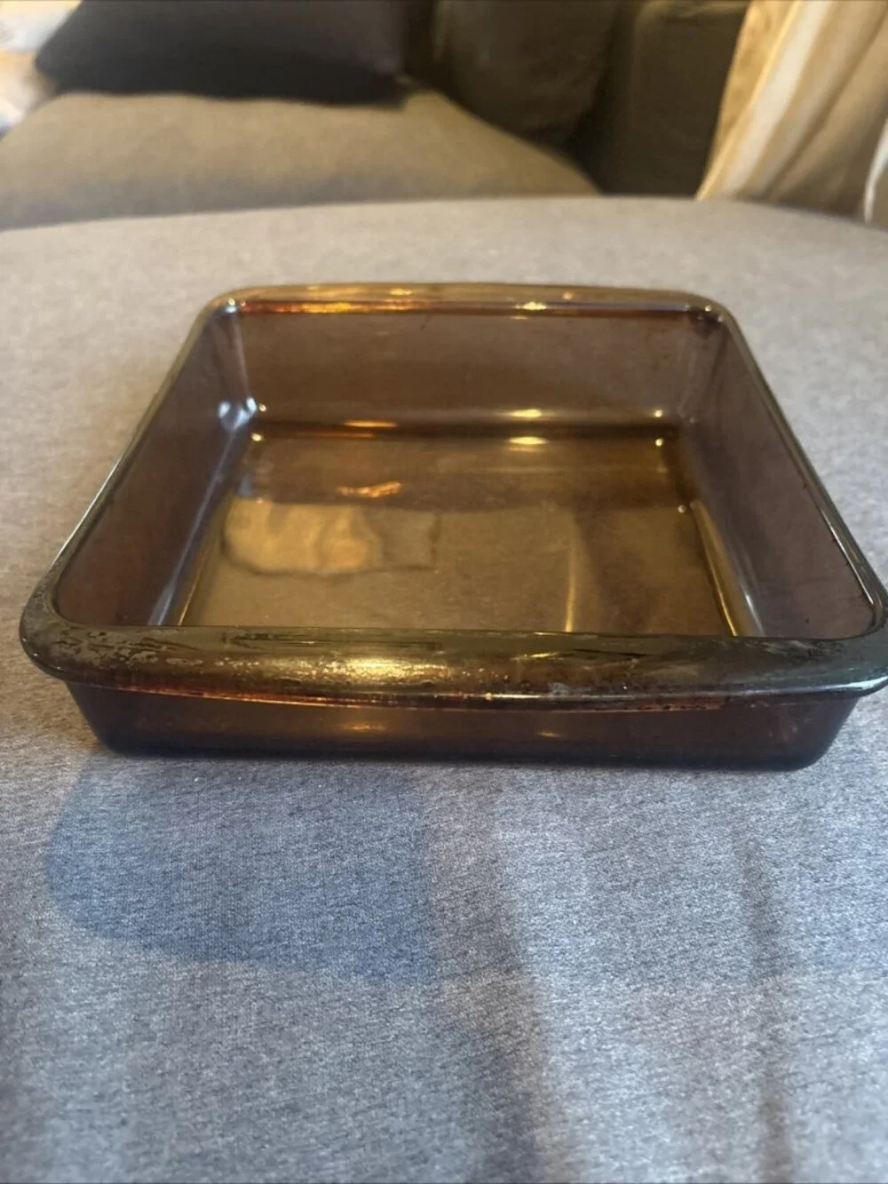 PYREX Square Brown Amber Glass Casserole Brownie Dish Baking Pan 222